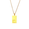 Retro Letter Square Stainless Steel Plating Gold Plated Necklace