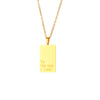 Retro Letter Square Stainless Steel Plating Gold Plated Necklace