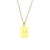 Retro Letter Square Stainless Steel Plating Gold Plated Necklace