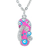 Cute Slippers Copper Pendant Necklace Zircon Copper Necklaces