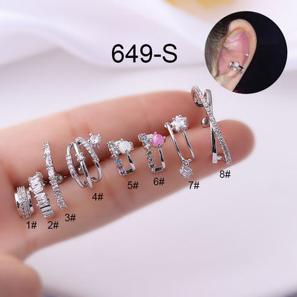 Fashion Geometric Plating Inlay Copper Zircon Ear Studs