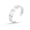 Fashion C Shape Rhombus Stainless Steel Criss Cross Hollow Out Bangle