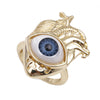 Fashion Devil's Eye Copper Rings Inlay Zircon Copper Rings