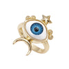 Fashion Devil's Eye Copper Rings Inlay Zircon Copper Rings