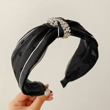 Fashion Heart Shape Cloth Handmade Inlay Rhinestone Hair Band