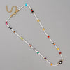 Ethnic Style Star Eye Glass Beaded Necklace