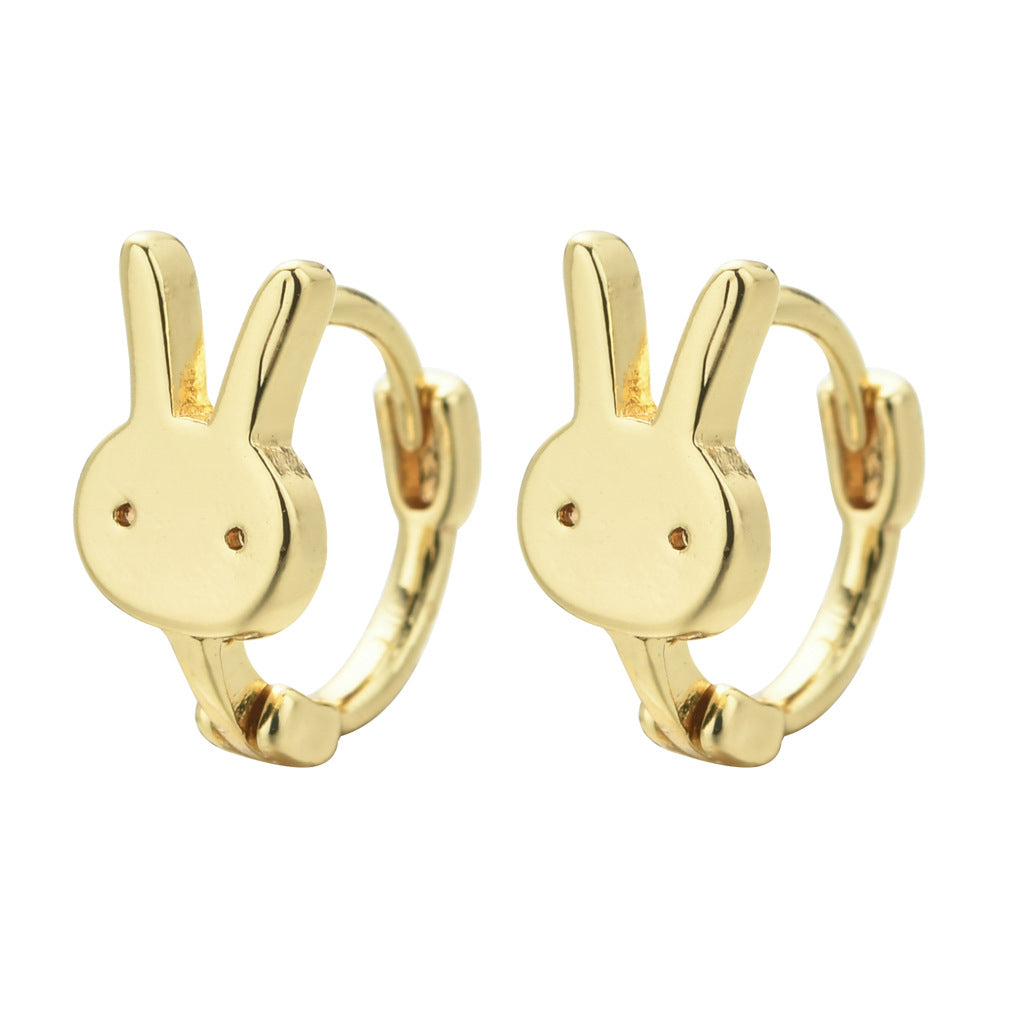 Fashion Rabbit Geometric Plating Copper Earrings