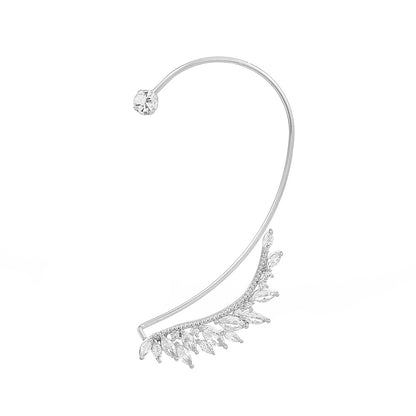 Fashion Leaves Alloy Plating Artificial Rhinestones Ear Clips