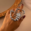 Fashion Inlay Diamond Scorpion Shaped Double Alloy Ring