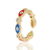 Fashion Geometric Eye Copper Open Ring Plating Zircon Copper Rings