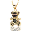 Fashion Bear Copper Inlay Rhinestones Pendant Necklace 1 Piece