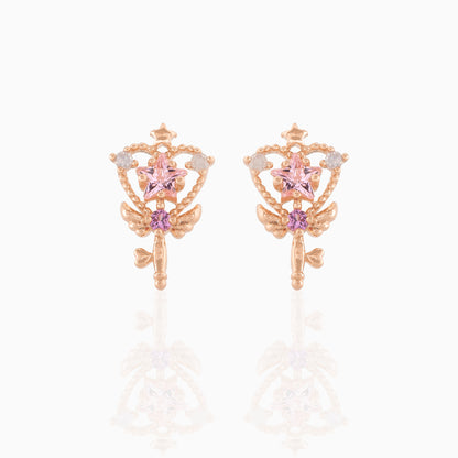 Simple Style Star Brass Ear Studs Plating Copper Earrings