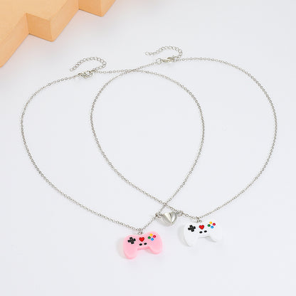 Funny Game Console Resin Plating Pendant Necklace 2 Piece Set