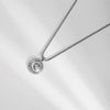 Retro Round Moon Stainless Steel Plating Necklace