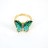 Fashion Butterfly Copper Open Ring Inlay Zircon Copper Rings