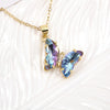 Fashion Butterfly Titanium Steel Plating Zircon Pendant Necklace