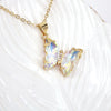 Fashion Butterfly Titanium Steel Plating Zircon Pendant Necklace