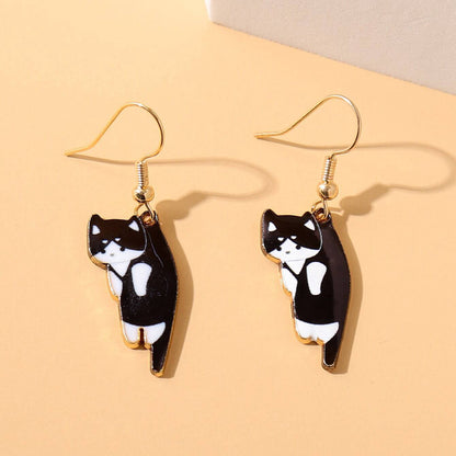 Cartoon Style Cat Alloy Plating Earrings 1 Pair