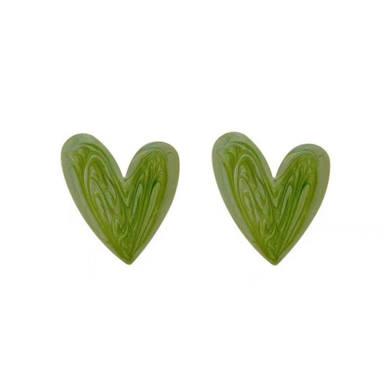 Sweet Heart Shape Alloy Ear Studs 1 Set