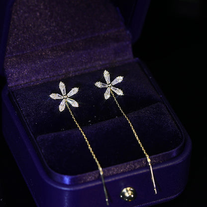 Fashion Flower Alloy Inlay Rhinestone Earrings