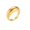 Simple Style Solid Color Stainless Steel Metal Gold Plated Rings