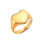 Simple Style Heart Shape Stainless Steel Gold Plated Rings