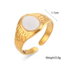 Retro Geometric Sun Star Stainless Steel Open Ring Zircon Stainless Steel Rings