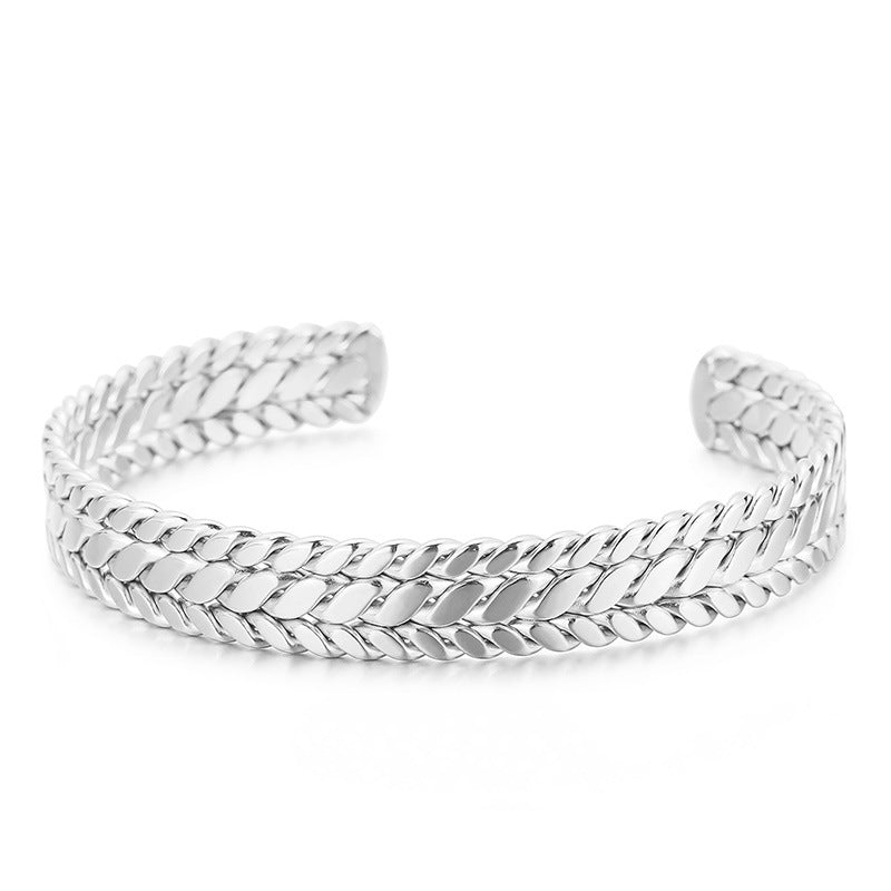 Fashion Leaf Titanium Steel Bracelets Plating Stainless Steel Bracelets