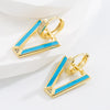 Fashion Geometric Copper Stoving Varnish Zircon Drop Earrings 1 Pair