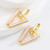 Fashion Geometric Copper Stoving Varnish Zircon Drop Earrings 1 Pair