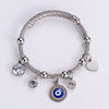 Fashion Devil's Eye Stainless Steel Bangle Metal Rhinestones Stainless Steel Bracelets