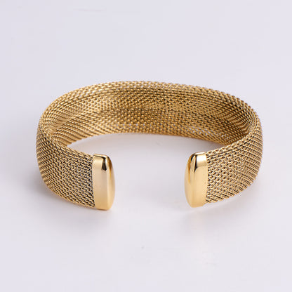 Simple Style C Shape Titanium Steel Plating Bangle