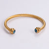 Simple Style Geometric Titanium Steel Bangle Plating Artificial Diamond Stainless Steel Bracelets