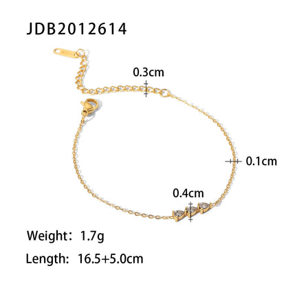 Fashion Geometric Stainless Steel Bracelets Gold Plated Zircon Stainless Steel Bracelets