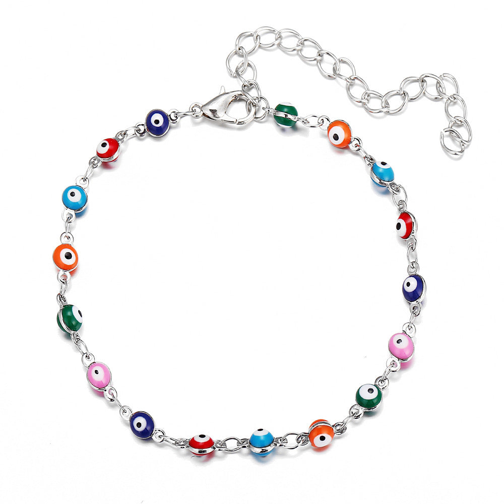 Novelty Eye Alloy Beaded Plating Anklet 1 Piece