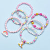 Cute Unicorn Cat Strawberry Plastic Beaded Girl's Bracelets