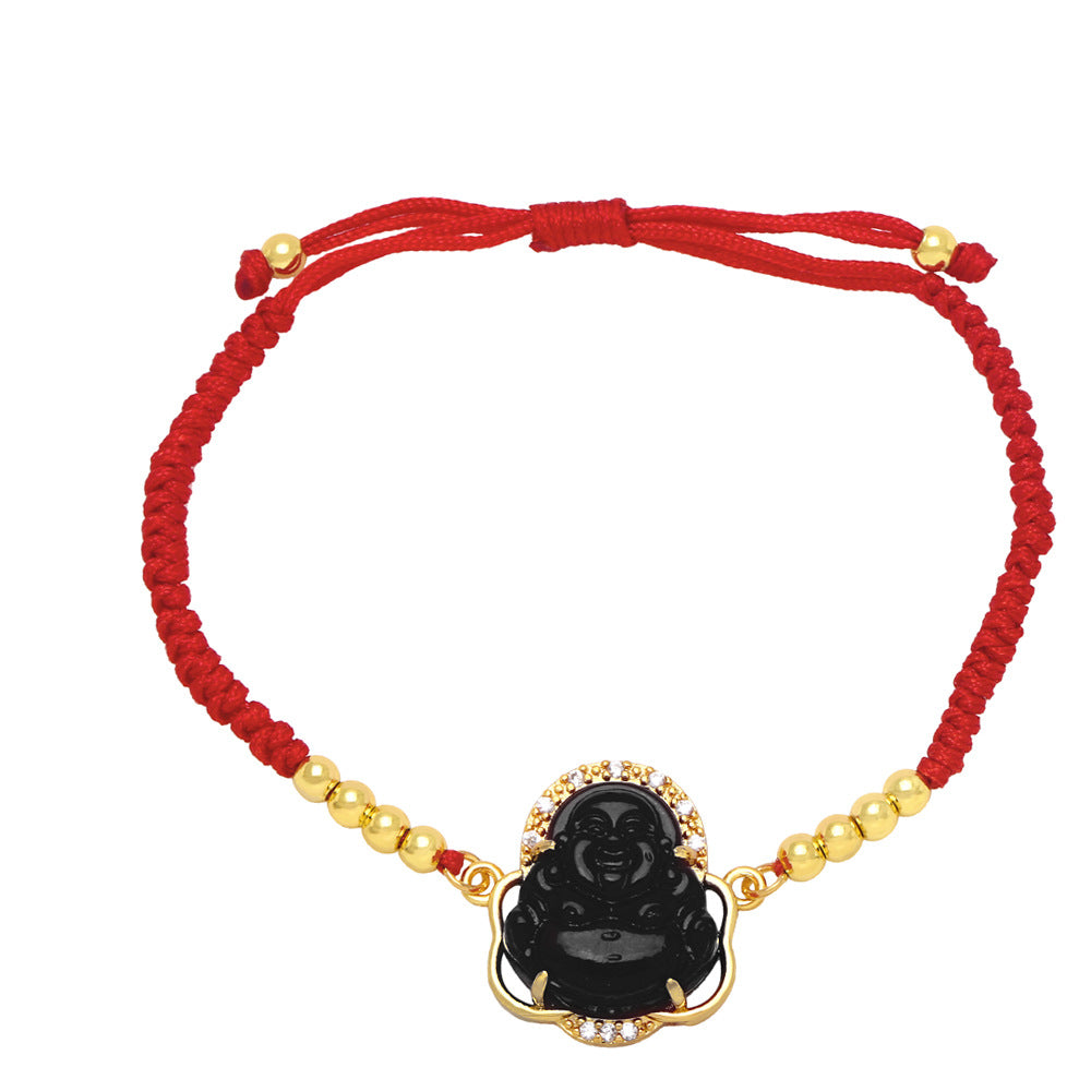 Fashion Buddha Copper Bracelets Beaded Gold Plated Zircon Copper Bracelets