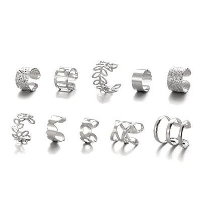 Punk Irregular Alloy Plating Earrings 5 Pieces