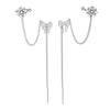 Fashion Bow Knot Brass Earrings Tassel Artificial Pearls Copper Earrings