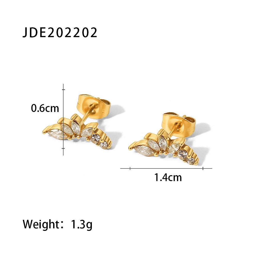 Fashion Geometric Stainless Steel Earrings Plating Zircon Stainless Steel Earrings