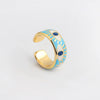 Fashion Devil's Eye Copper Open Ring Inlay Resin Copper Rings