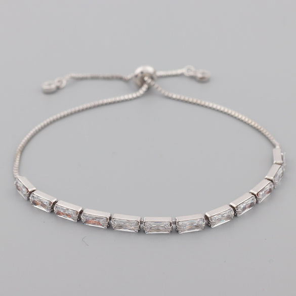 Retro Geometric Copper Zircon Bracelets In Bulk