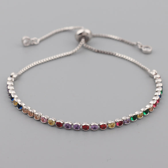 Retro Geometric Copper Zircon Bracelets In Bulk