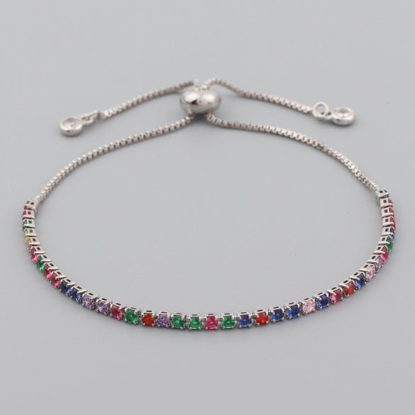 Retro Geometric Copper Zircon Bracelets In Bulk