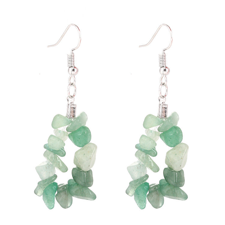 Vintage Style Geometric Alloy Plating Artificial Gemstones Earrings