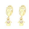 Retro Palm Copper Drop Earrings Plating Inlay Zircon Copper Earrings