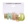 1 Set Fashion C Shape Pearl Alloy Resin Earrings