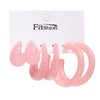 1 Set Fashion C Shape Pearl Alloy Resin Earrings