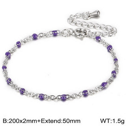 New Simple Stainless Steel Resin Steel Color Bead Necklace Accessories Wholesale