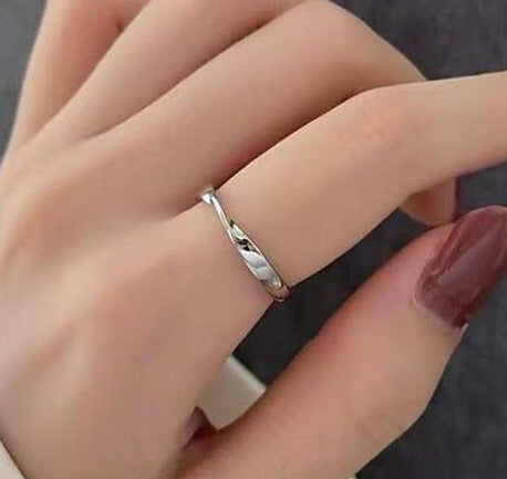 Sweet Heart Shape Imitation Pearl Alloy Open Ring